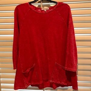 Cute Bright Red Long Sleeved Top